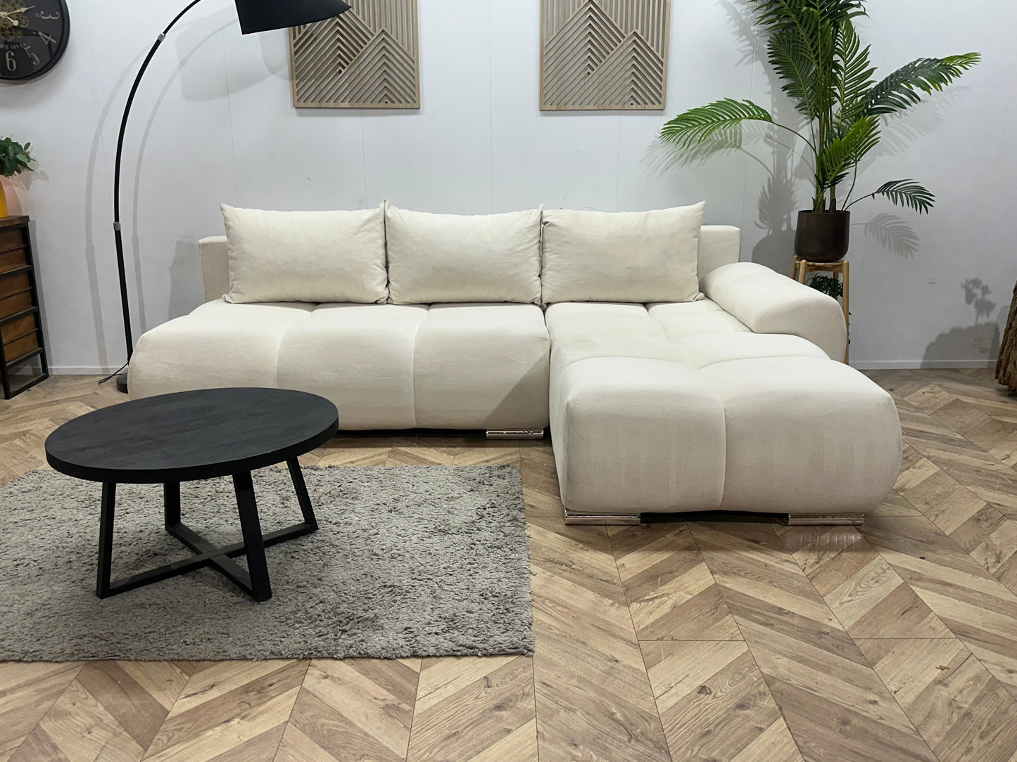 !Showroommodel! Witte Velvet Hoekzetel