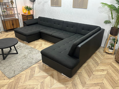 !Showroommodel! Zwarte Stoffen/Lederen U Zetel