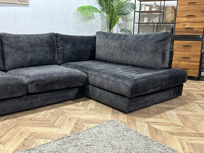 Antraciet Velvet U Zetel ~ Nieuwstaat