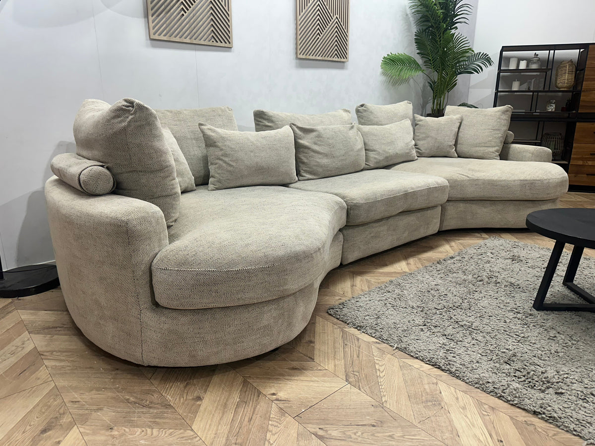 Crème/Beige Design U Zetel ~ Losse Kussens Met Afneembare Hoezen