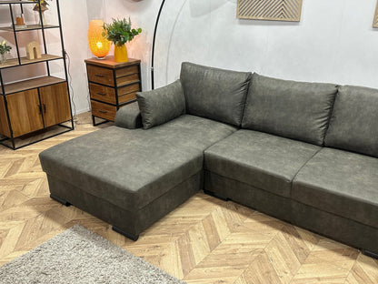 !Showroommodel! Antraciet Suède Stoffen U Zetel