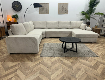 !Showroommodel! Witte/Crème Ribstof U Zetel