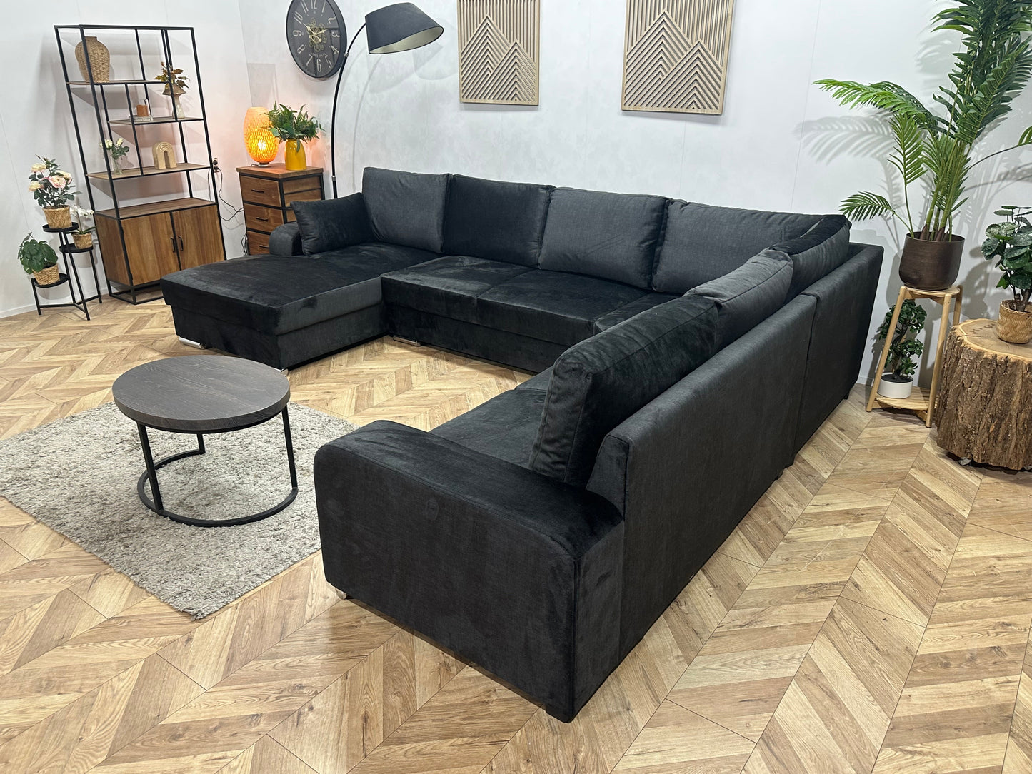 !Showroommodel! Zwarte Velvet U Zetel