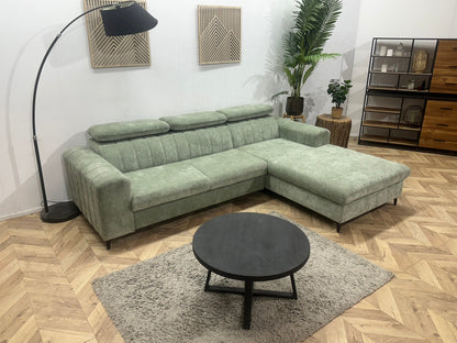 !Showroommodel! Groene Cremona Hoekzetel ~ Verstelbare Hoofdsteunen