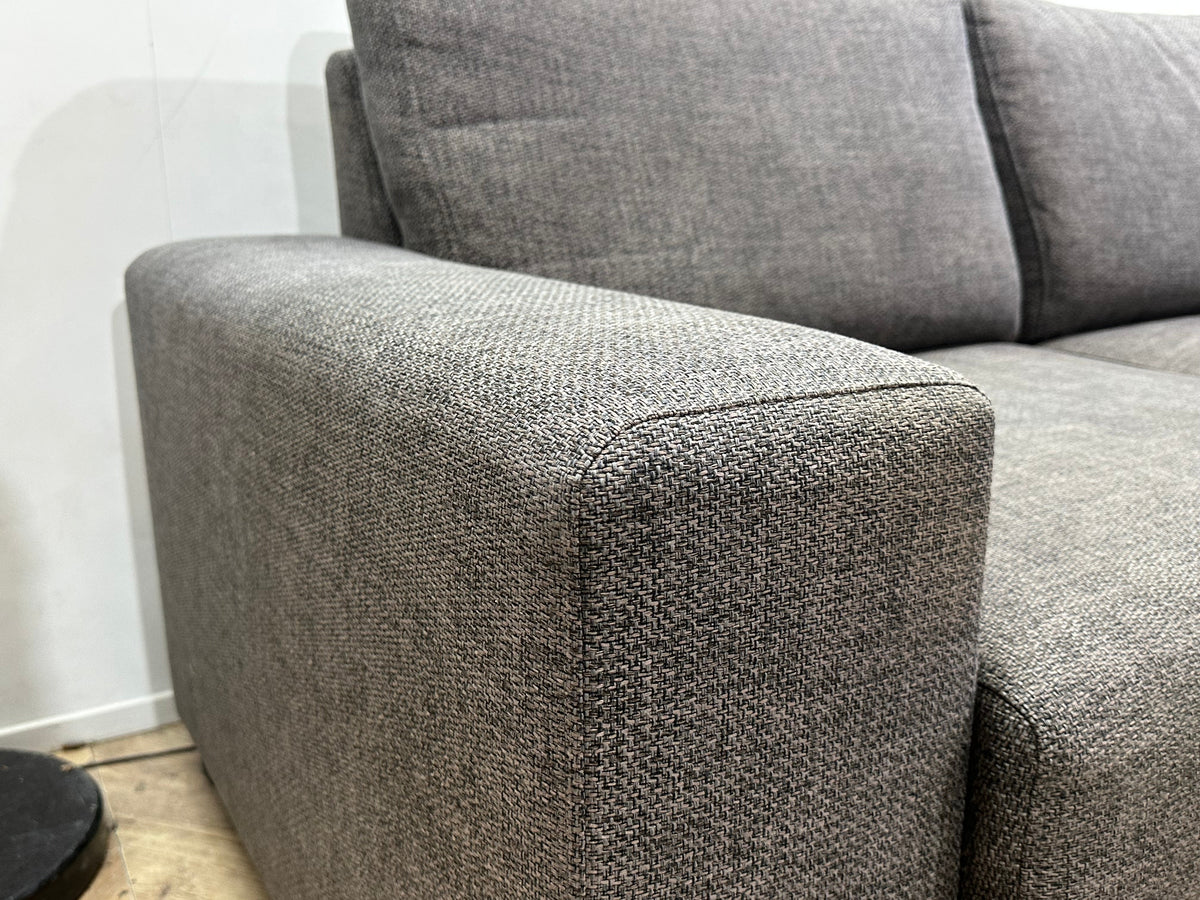 Grijze Hoekzetel Inc Hocker ~ Losse Rugkussens Met Afneembare Hoezen
