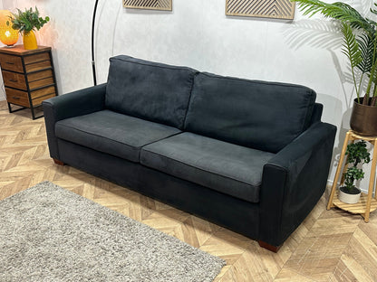 Zwarte Velvet 2.5-Zits Zetel ~ Losse Kussens Met Afneembare Hoezen