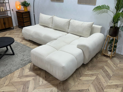 !Showroommodel! Witte Velvet Hoekzetel