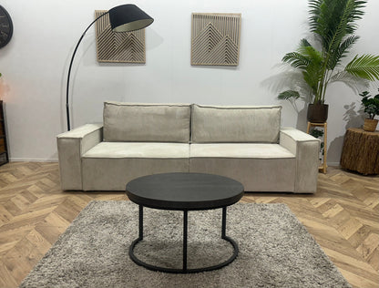 !Showroommodel! Witte Ribstof 4-Zits Zetel