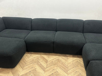 !Showroommodel! Zwarte Bouclé Stoffen U Zetel