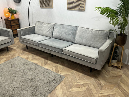 Be Pure Licht Grijze Velvet Zetels Set ~ Losse Kussens Met Afneembare Hoezen