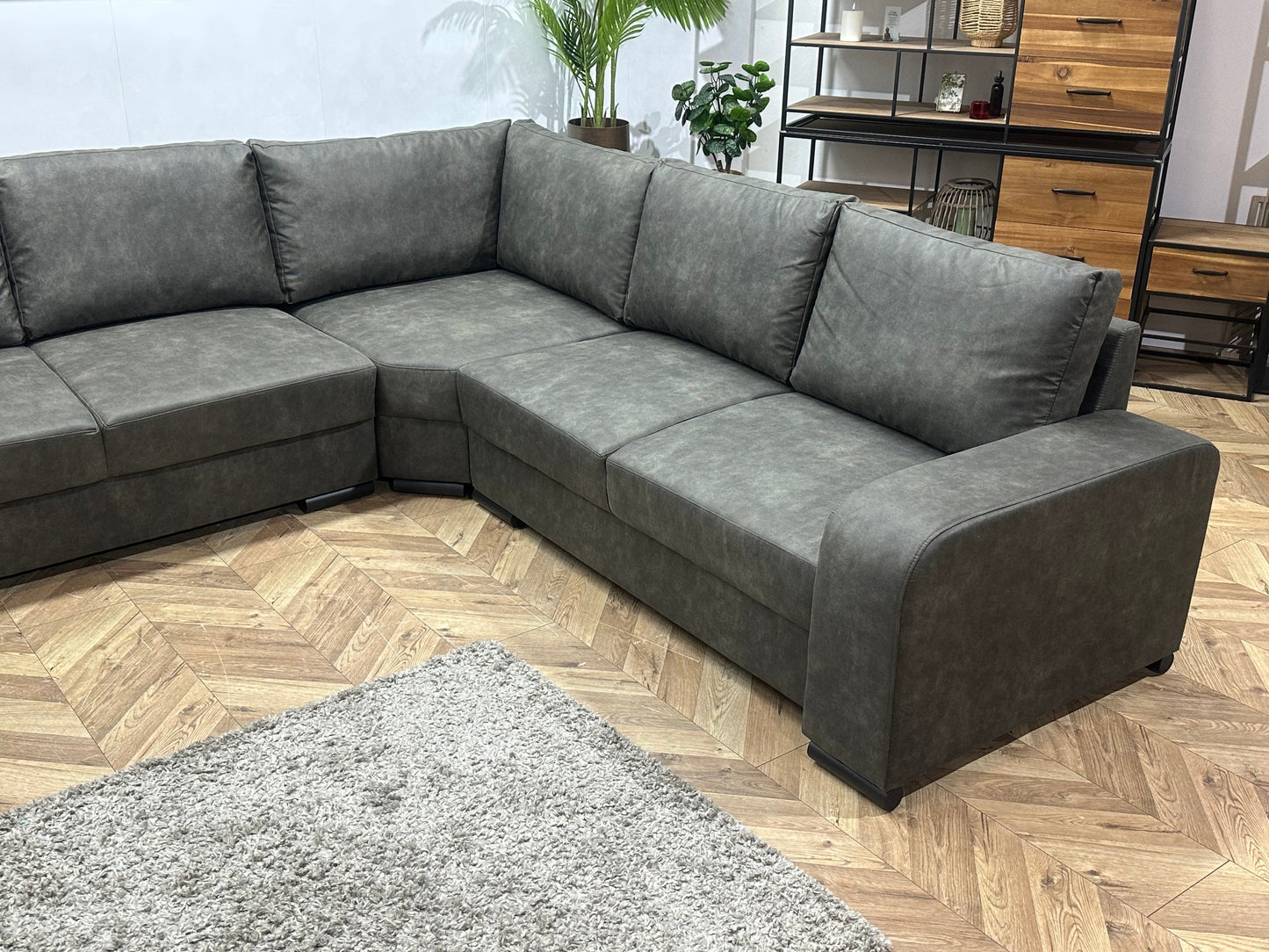 !Showroommodel! Antraciet Suède Stoffen U Zetel