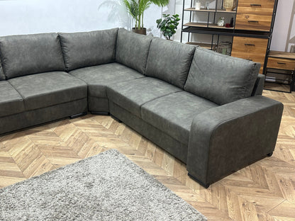 !Showroommodel! Antraciet Suède Stoffen U Zetel