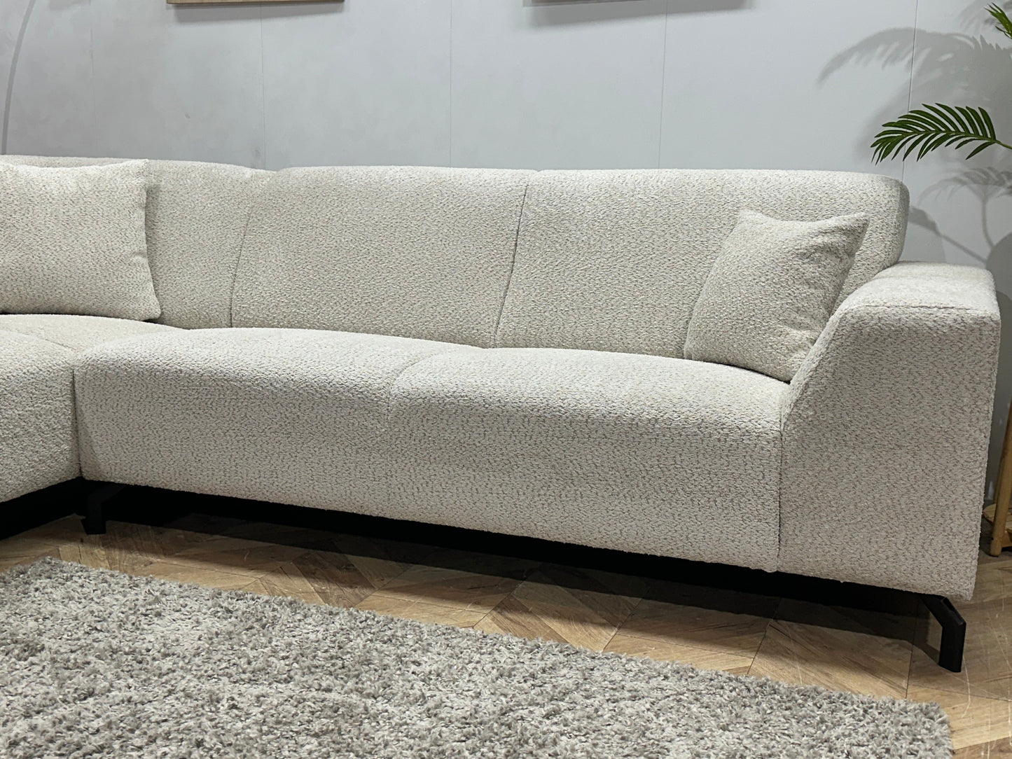 !Showroommodel! Witte Bouclé Hoekzetel