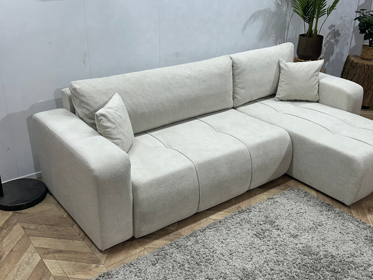 !Showroommodel! Witte Velvet Hoekzetel