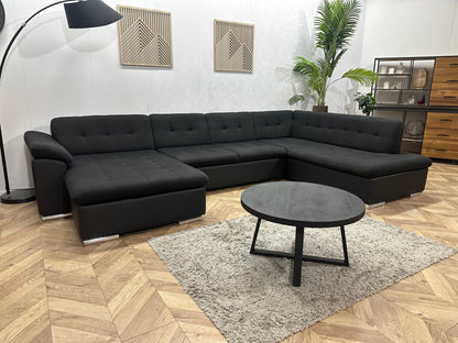 !Showroommodel! Zwarte Stoffen/Lederen U Zetel
