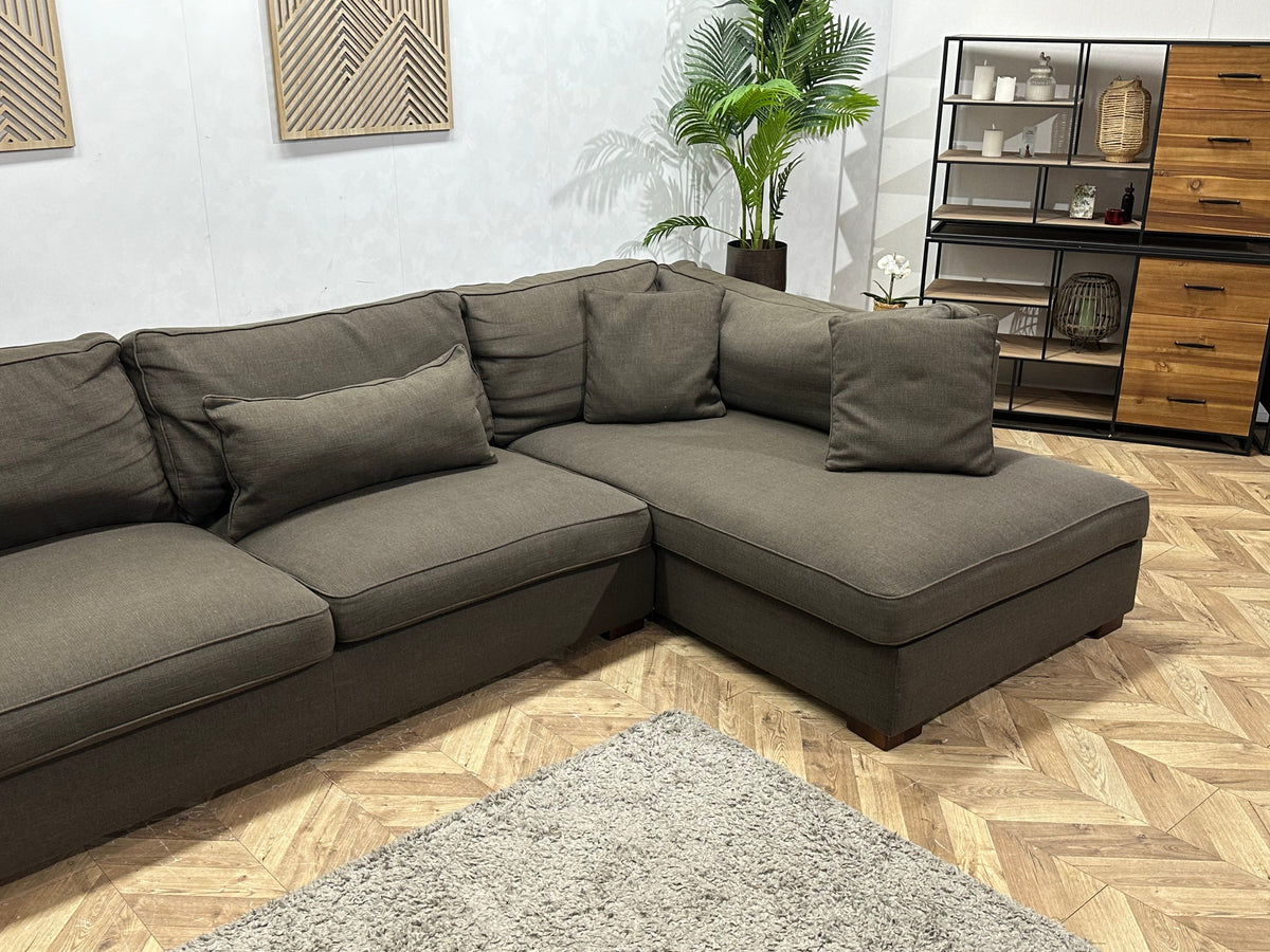Bruine Hoekzetel Inc Hocker ~ Losse Kussens Met Afneembare Hoezen
