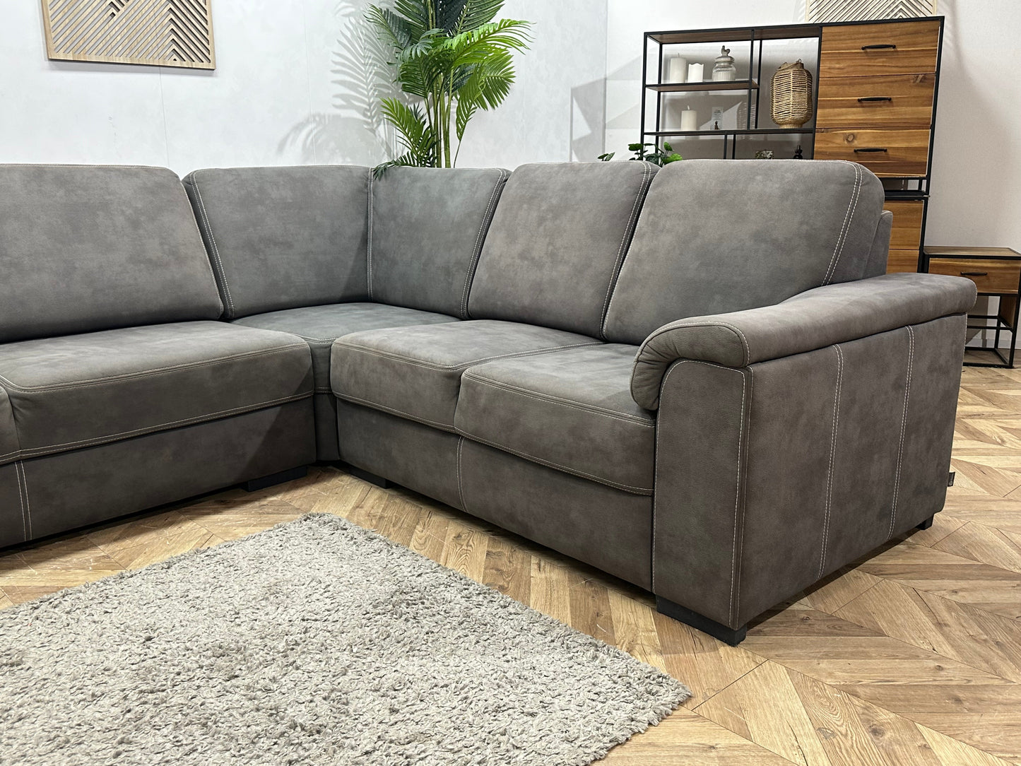 DSense Antraciet Suede Stoffen Hoekzetel ~ Vaste Kussens