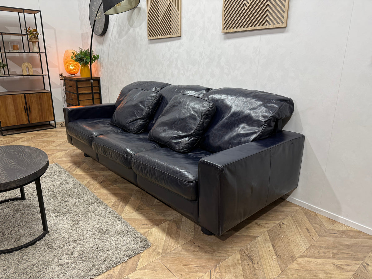 Durlet Donker Blauwe Lederen 2.5-Zits ~ Losse Kussens