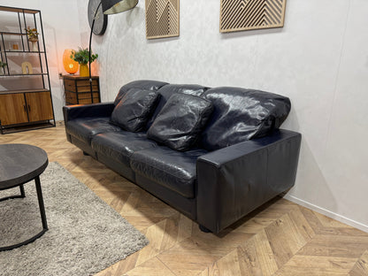 Durlet Donker Blauwe Lederen 2.5-Zits ~ Losse Kussens