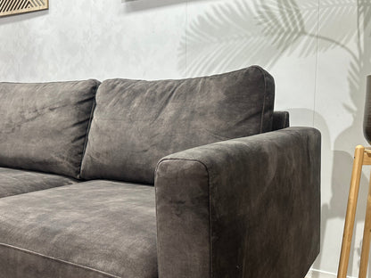 Antraciet Velvet Hoekzetel ~ Losse Kussens Met Afneembare Hoezen