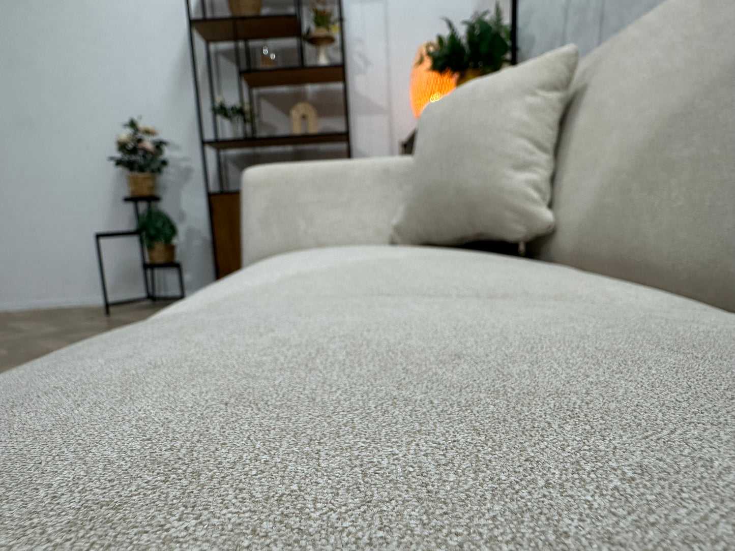 !Showroommodel! Crème Suède Stoffen Hoekzetel