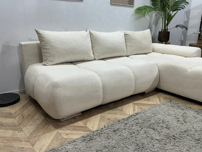 !Showroommodel! Witte Velvet Hoekzetel
