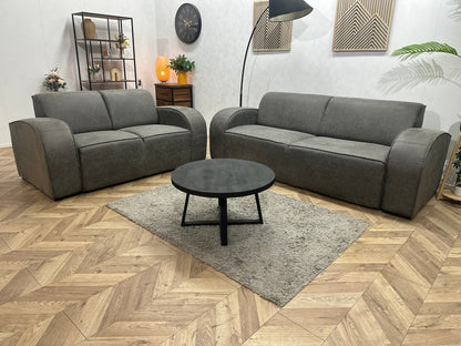 Grijze Suède Stoffen Zetels Set ~ Nieuwstaat