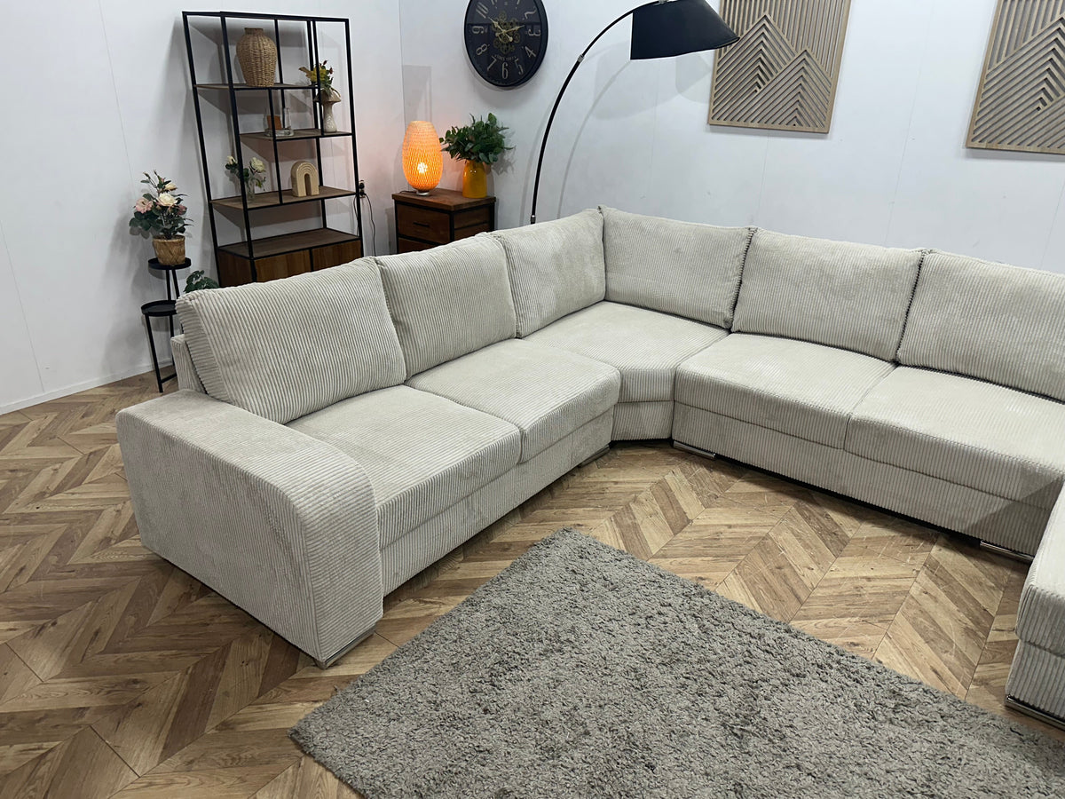 !Showroommodel! Witte/Crème Ribstof U Zetel