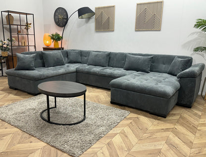 !Showroommodel! Blauwe Ribstof U Zetel