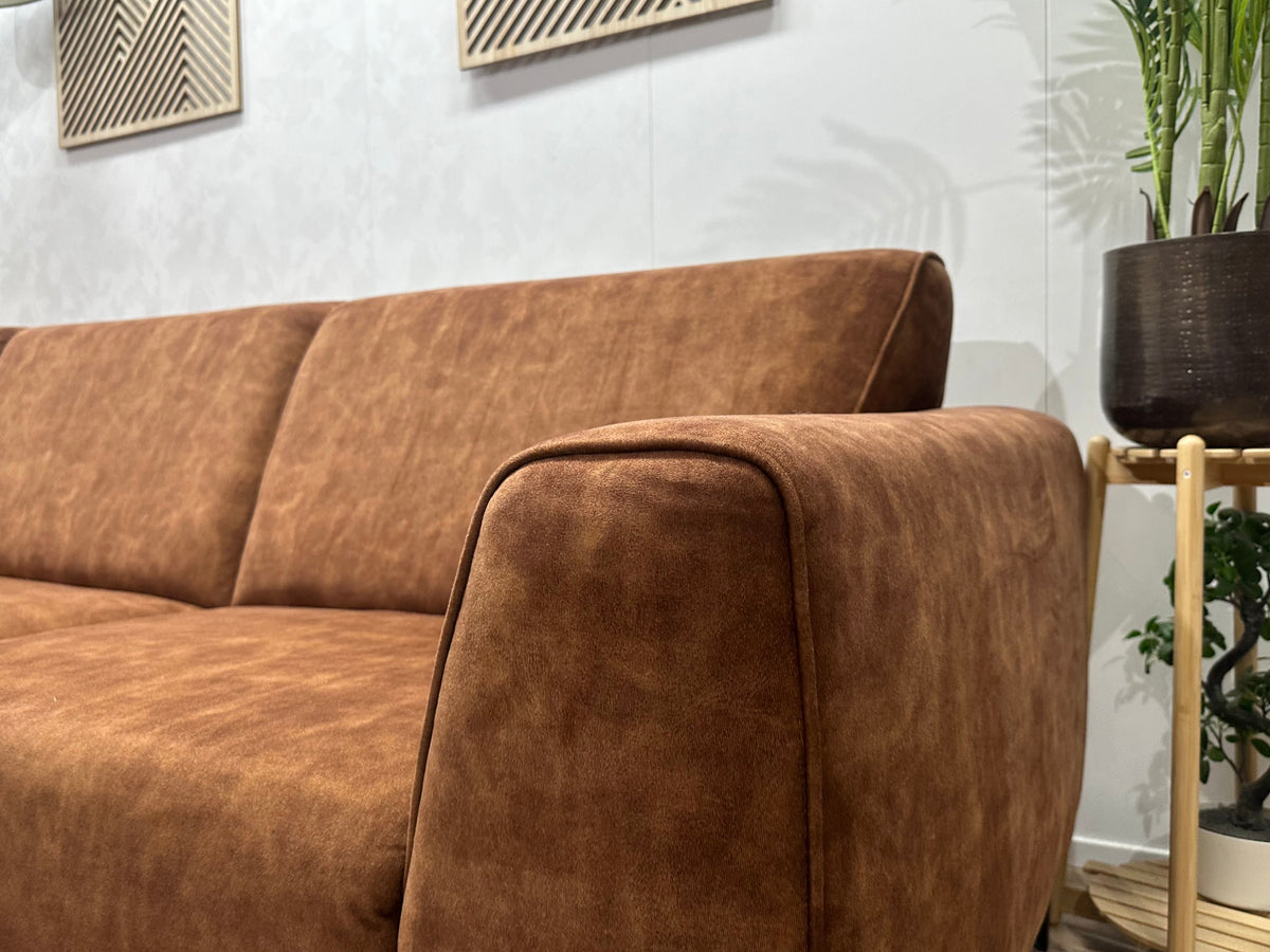 Cognac Bruine Velvet Hoekzetel ~ Vaste Kussens