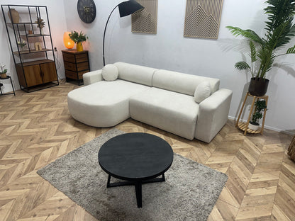 !Showroommodel! Witte Velvet Hoekzetel ~ Slaapfunctie
