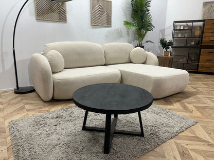 !Showroommodel! Witte/Crème Suède Stoffen Hoekzetel