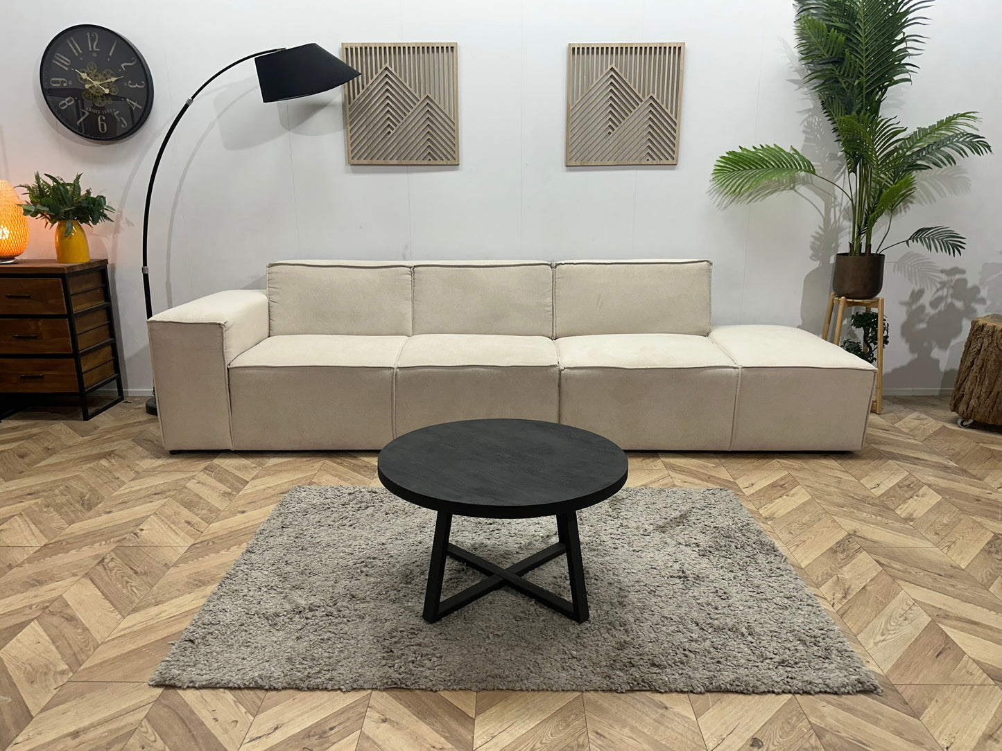 !Showroommodel! Crème Suède Stoffen Design Zetel
