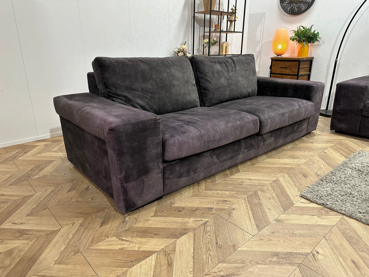 Antraciet Velvet Zetels Set ~ Losse Kussens