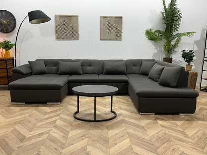 !Showroommodel! Grijze Suède Stoffen U Zetel