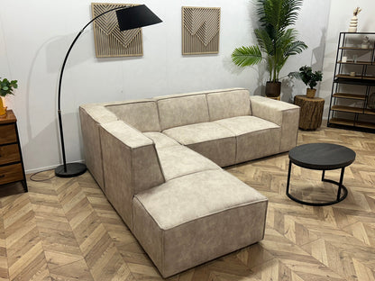 !Showroommodel! Crème Suède Stoffen Hoekzetel