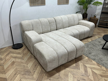 !Showroommodel! Witte/Crème Cremona Stoffen Hoekzetel