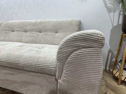 !Showroommodel! Crème Ribstof Hoekzetel ~ Opbergruimte