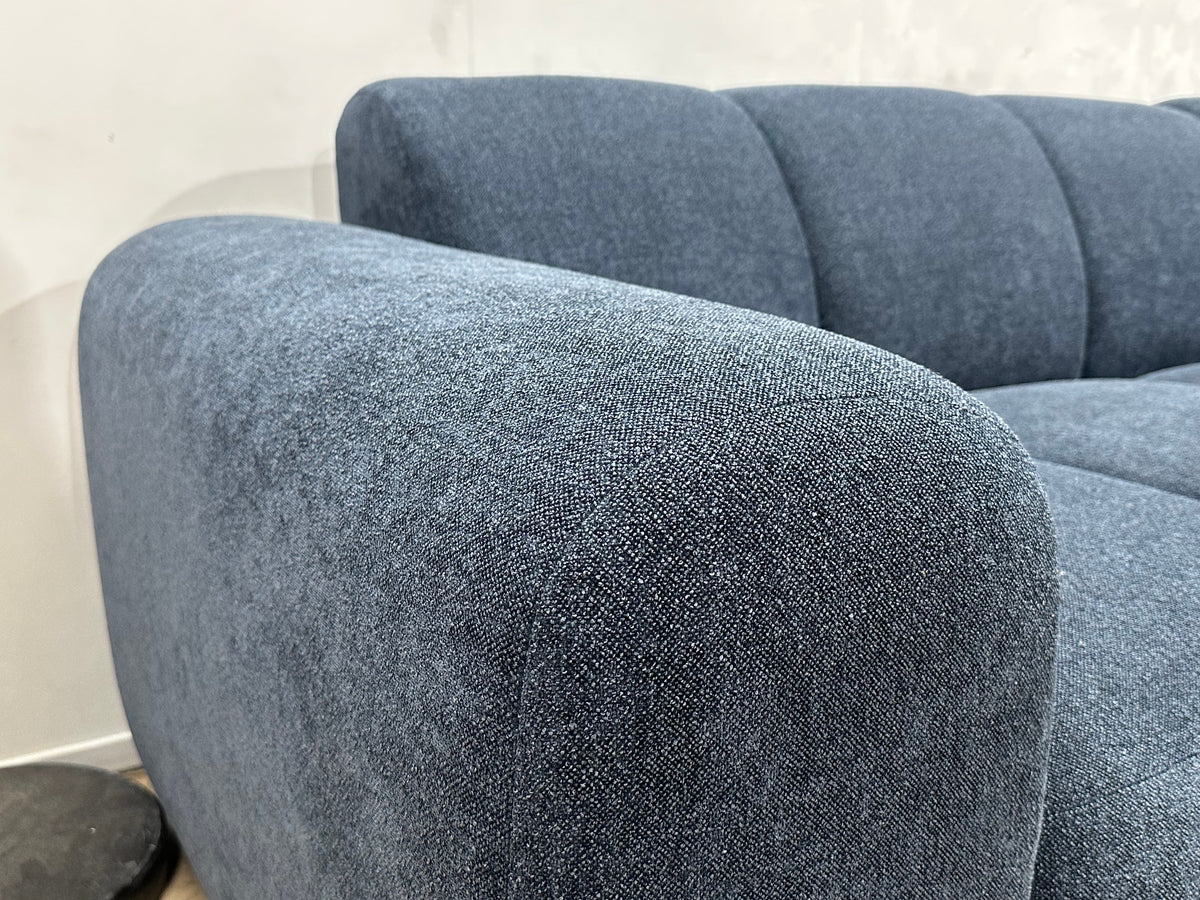 !Showroommodel Blauwe Chenille Stoffen Hoekzetel