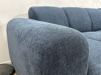 !Showroommodel Blauwe Chenille Stoffen Hoekzetel