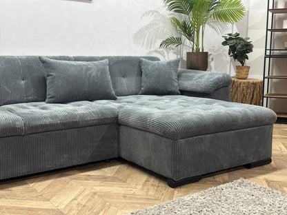 !Showroommodel! Blauwe Ribstof U Zetel