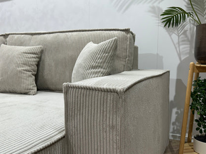 !Showroommodel! Witte Ribstof Lounge Zetel