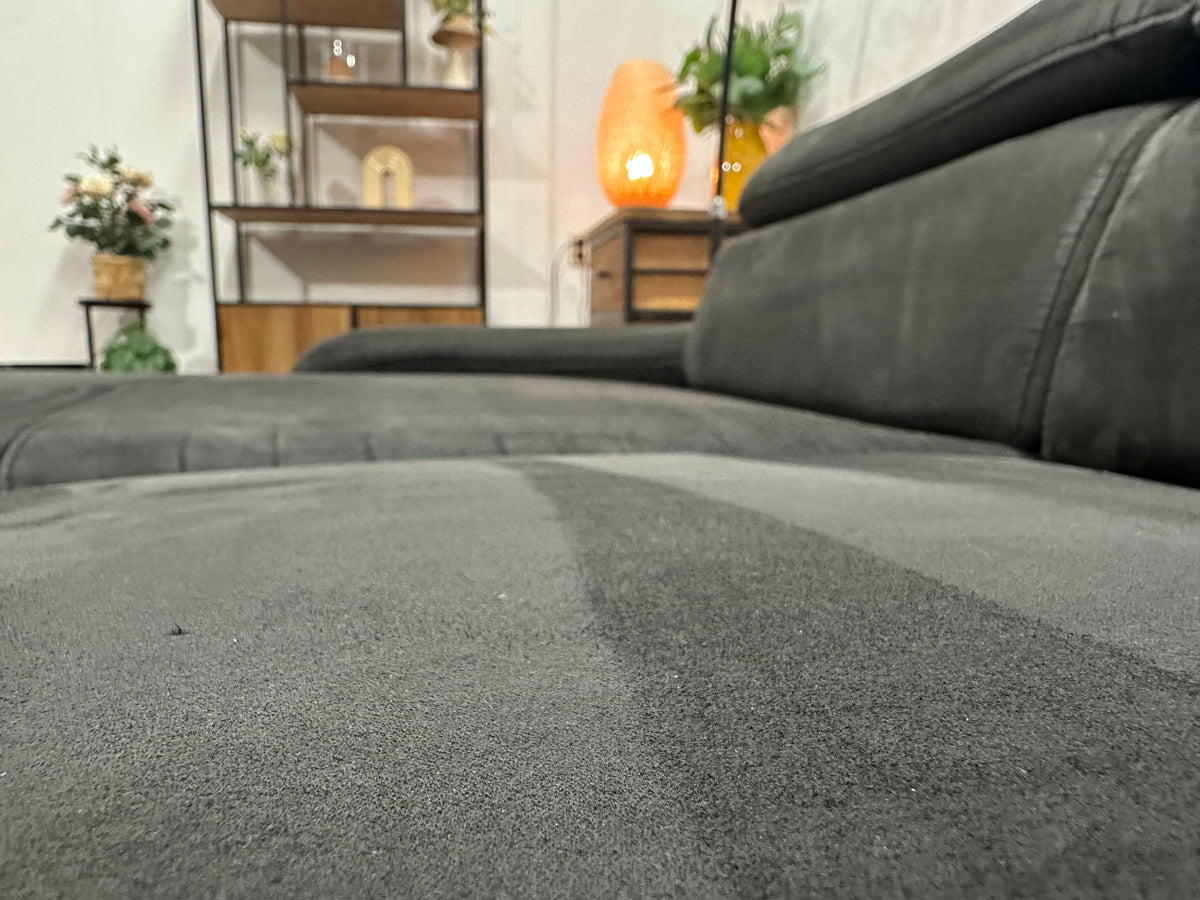 Zwarte Velvet U Zetel ~ Verstelbare Arm/Hoofdsteunen