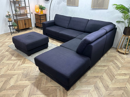 Antraciet Hoekzetel Inc Hocker ~ Vaste Kussens