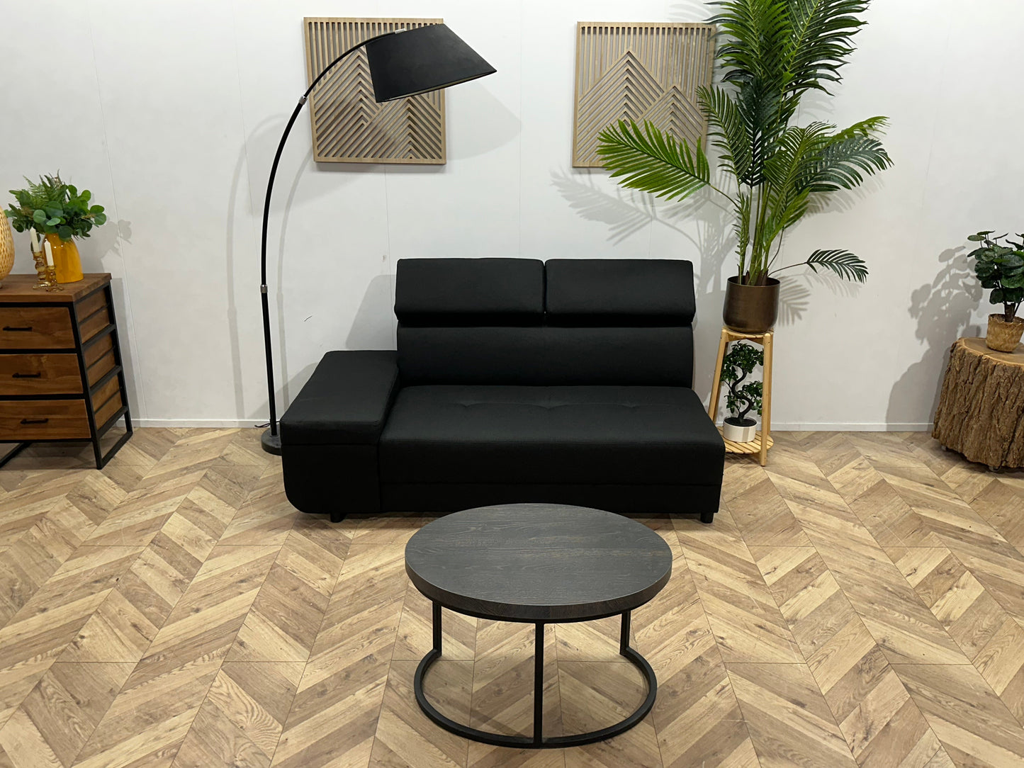 !Showroommodel! Zwart Suede Stoffen Designzetel