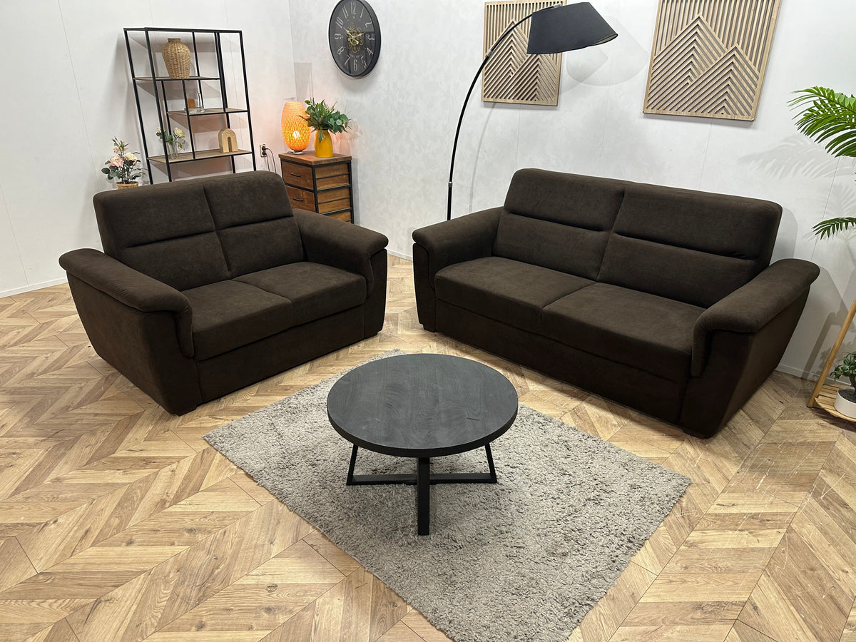 Bruine Velvet Zetels Set ~ Vaste Kussens