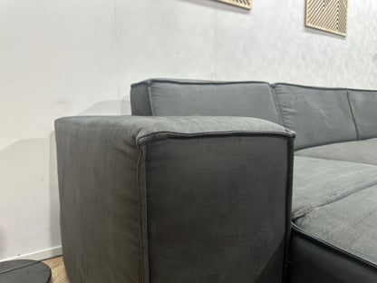 !Showroommodel! Antraciet Suède Stoffen U Zetel