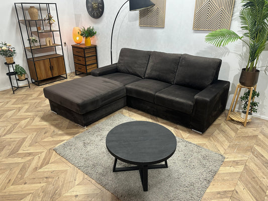 Antraciet Velvet Hoekzetel ~ Losse Rugkussens Met Afneembare Hoezen