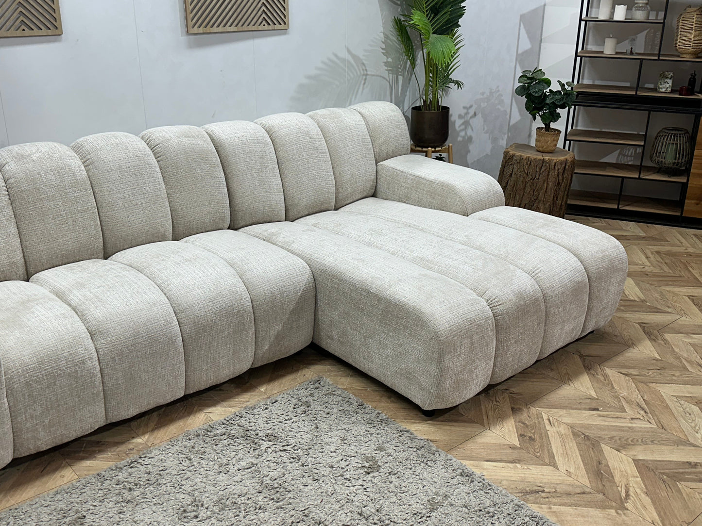 !Showroommodel! Witte/Crème Cremona Stoffen Hoekzetel