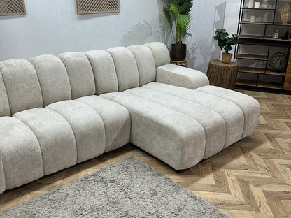 !Showroommodel! Witte/Crème Cremona Stoffen Hoekzetel
